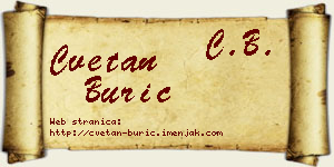 Cvetan Burić vizit kartica